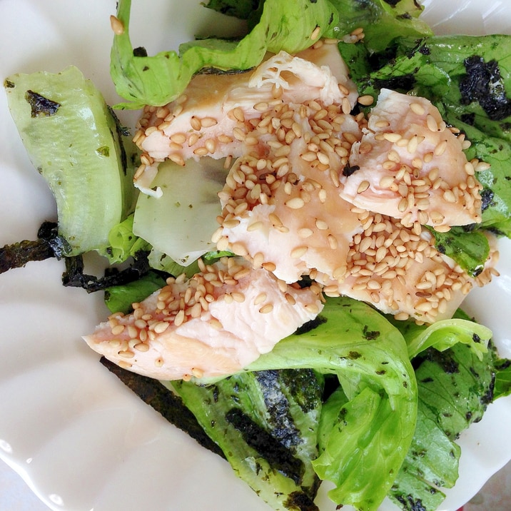 低糖質制限中でも大丈夫 鶏ささみと海苔のサラダ レシピ 作り方 By くまちゃん1018 楽天レシピ